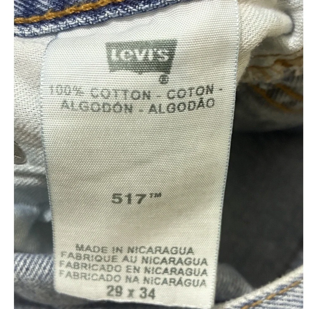 Levi's 517  Y2K Bootcut Jeans Men's 29x34 Medium Wash Blue Denim 100% Cotton